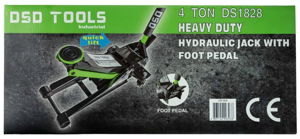 4 TON HEVY DUTY HYDRAULIC JACK WITH FOOT PEDAL DS1828