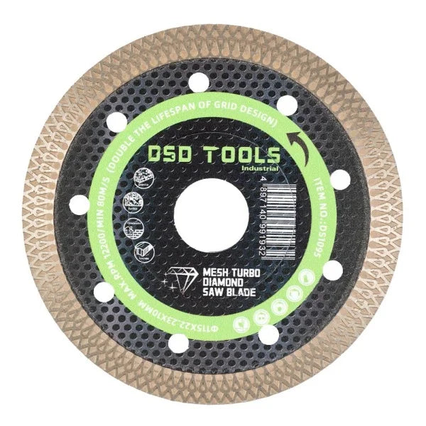 115 X 1.0 X 22MM TURBO DIAMOND TILE CUTTING DISC BOX OF 10 DS1095