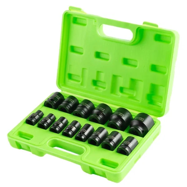 14PC 1/2" DR 6PT SHALLOW IMPACT SOCKET SET METRIC DS1115