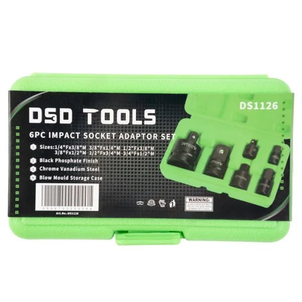 6-PIECE IMPACT SOCKET ADAPTOR SET DS1126