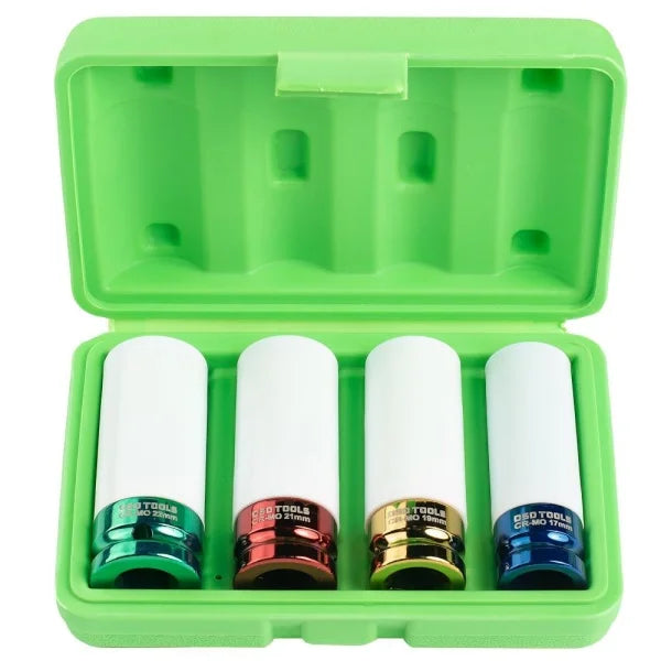 4PC 1/2" DR DEEP IMPACT SOCKETS FOR ALLOY WHEELS DS1128