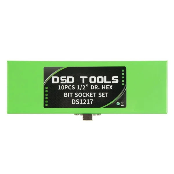 10PCS 1/2” DR. HEX BIT SOCKET SET DS1217