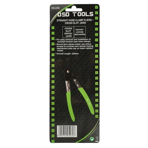 STRAIGHT HOSE CLAMP PLIERS - CROSS SLOT JAWS DS1256