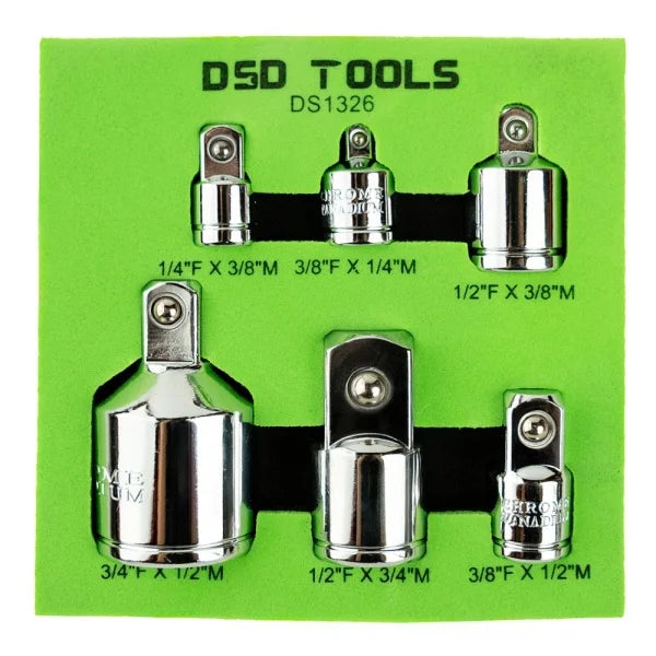 6PC SOCKET ADAPTER SET 1/4", 3/8", 1/2" & 3/4" DS1326