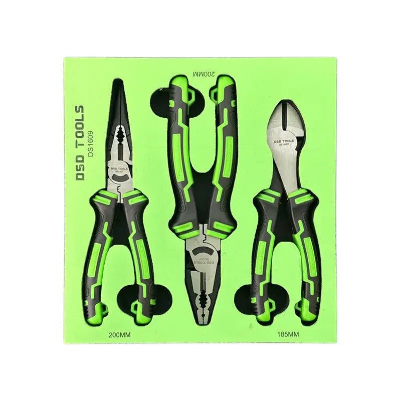3PC HEAVY DUTY 8″ FINISH PLIERS SET DS1609