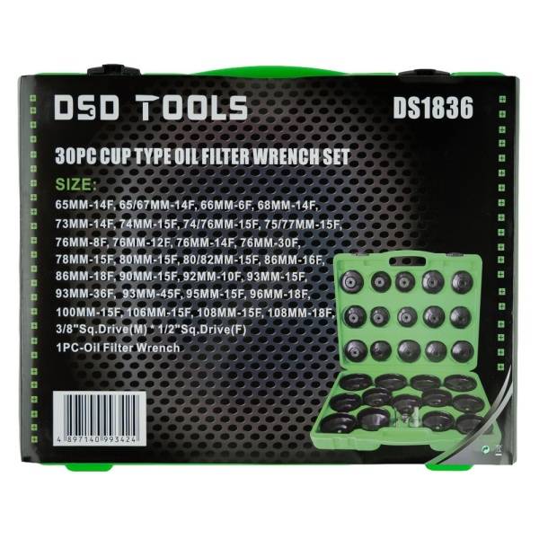 30PC CUP TYPE OIL FILTER WRENCH SET DS1836
