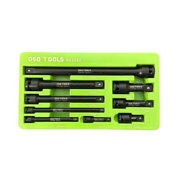9PC IMPACT EXTENSION BAR SET 1/4" 3/8" 1/2" DS1182