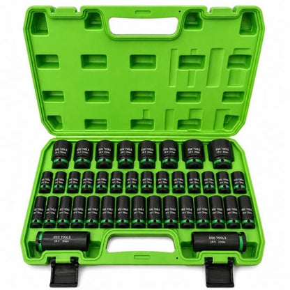 35PC 1/2" DR 6PT METRIC SHALLOW AND DEEP IMPACT SOCKET SET DS1880