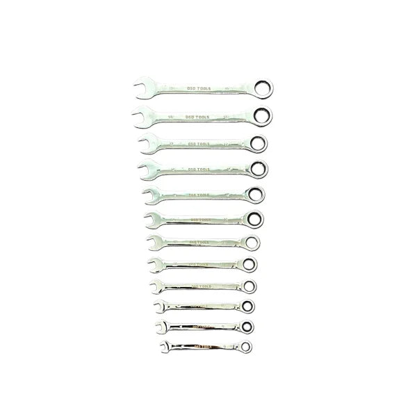 12PC METRIC GEAR RATCHET COMBINATION WRENCH SET DS1810