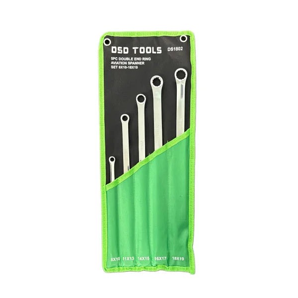 5PC DOUBLE END RING AVIATION SPANNER SET DS1802