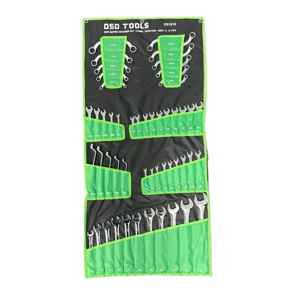 50PC METRIC SPANNER SET - COMBI - OPEN END - RING - C - S TYPE  DS1819