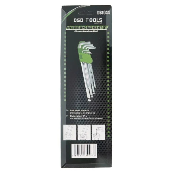 9PC EXTRA LONG BALL HEX KEY SET DS1044
