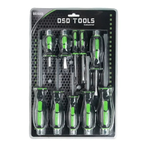 10PC SCREWDRIVER SET PHILIPS AND SLOTTED DS1048