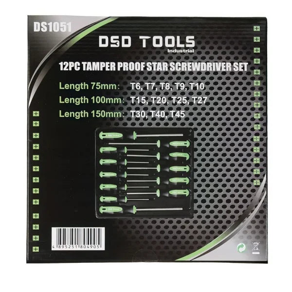 12PC TAMPER PROOF STAR SCREWDRIVER SET DS1051