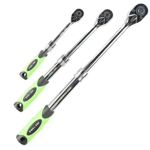 3PC EXTENDABLE RATCHET SET 1/4", 3/8" &amp; 1/2" DRIVES DS1085