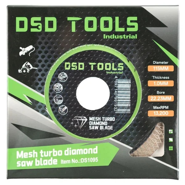 115 X 1.0 X 22MM TURBO DIAMOND TILE CUTTING DISC BOX OF 10 DS1095