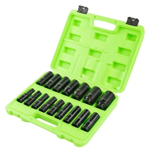 16PC 1/2" DR 6PT EUROPEAN IMPACT SOCKETS DS1100