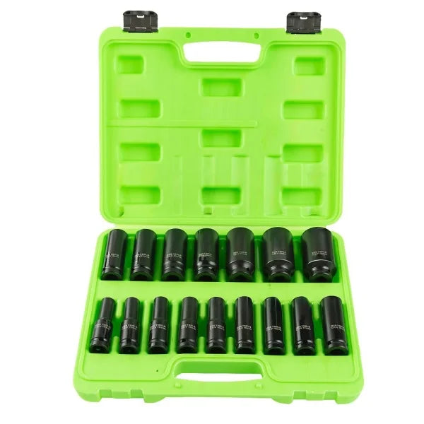 16PC 1/2" DR 6PT EUROPEAN IMPACT SOCKETS DS1100