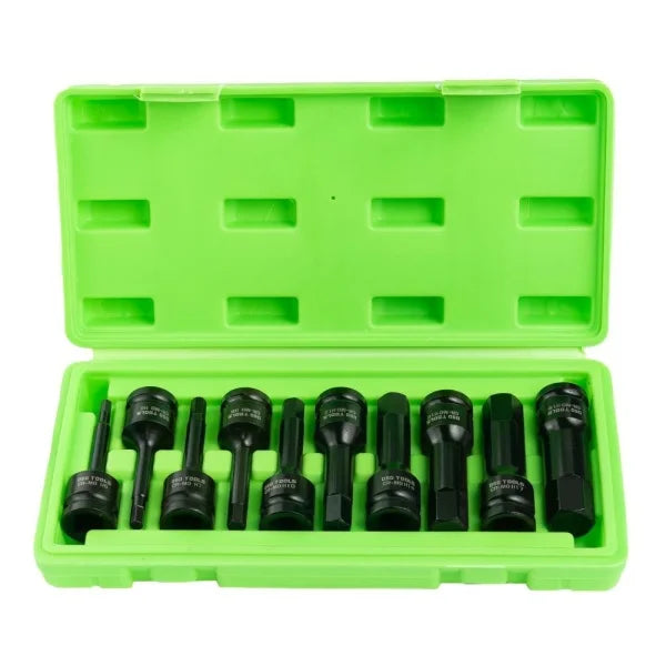 10PC 1/2" DR IMPACT HEX BIT SOCKETS DS1107