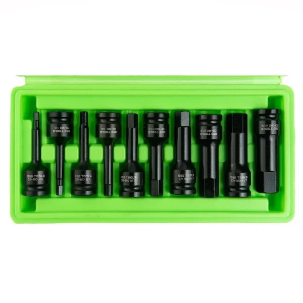 10PC 1/2" DR IMPACT HEX BIT SOCKETS DS1107