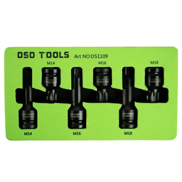 6PC 1/2" DR IMPACT SPLINE BIT SOCKETS SHALLOW &amp; DEEP DS1109