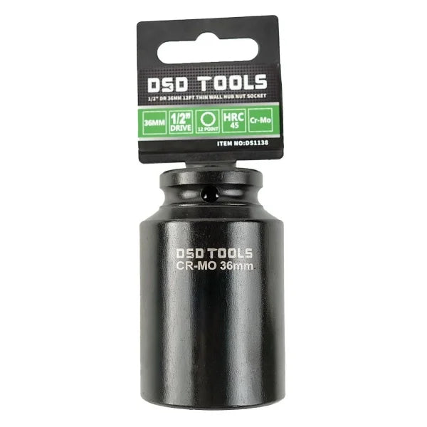 1/2" DR 36MM 12PT DEEP IMPACT HUB NUT SOCKET DS1138