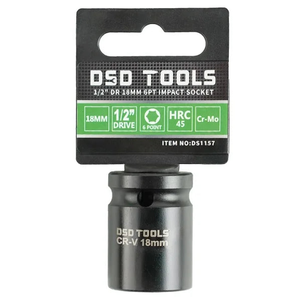 1/2" DR 18MM 6PT IMPACT SOCKET EURO STYLE DS1157