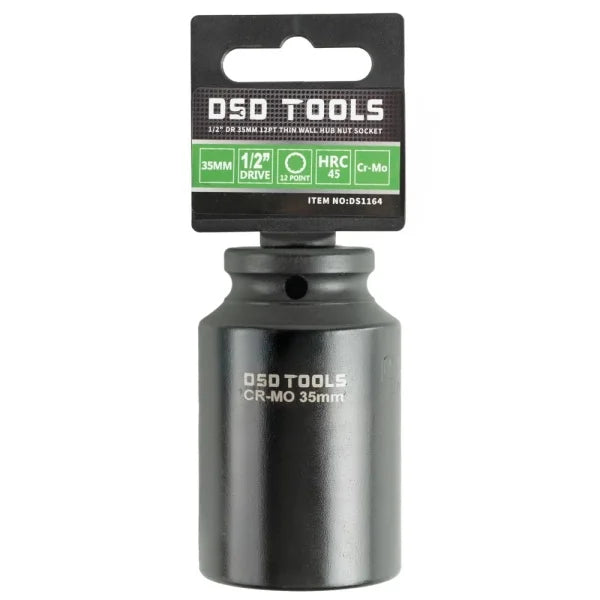 1/2" DR 35MM 12PT THIN WALL HUB NUT SOCKET DS1164