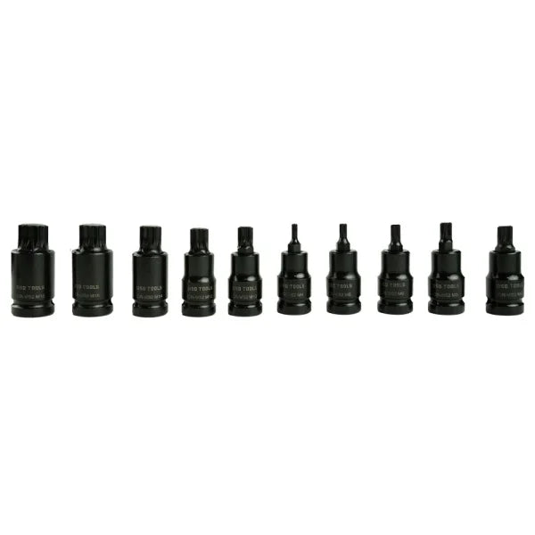 10PC 1/2" DR IMPACT SPLINE BIT SOCKETS DS1169