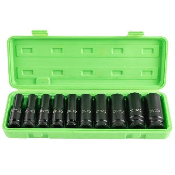 10PC 1/2" DR DEEP IMPACT SOCKETS METRIC DS1171
