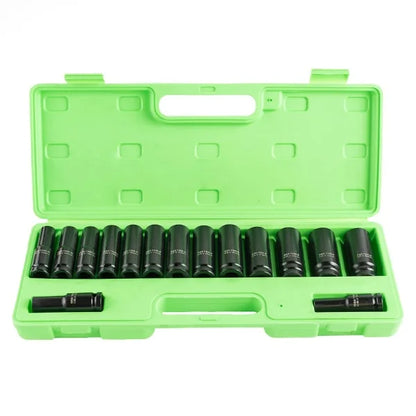 15PC 1/2" DR DEEP IMPACT SOCKETS METRIC 10-24MM DS1172