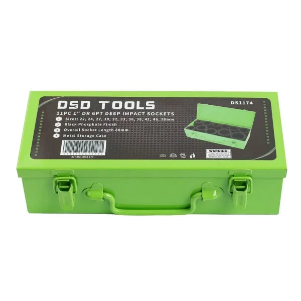 11PC 1" DR 6PT DEEP IMPACT SOCKETS DS1174