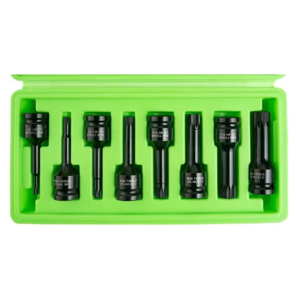 8PC 1/2" DR IMPACT SPLINE BIT SOCKETS DS1180