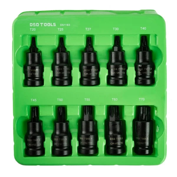 10PC 1/2" DR IMPACT STAR BIT SOCKET DS1183