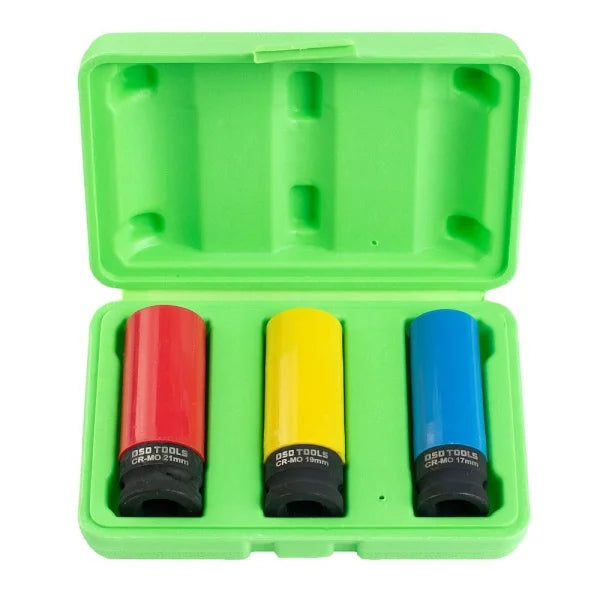 3PC 1/2" DR DEEP IMPACT SOCKETS FOR ALLOY WHEELS DS1186