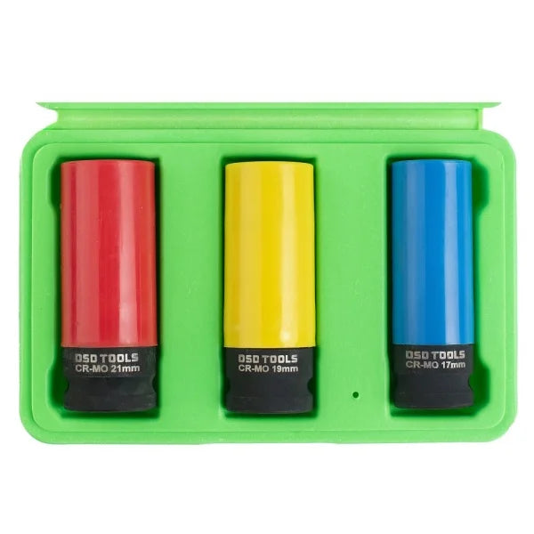 3PC 1/2" DR DEEP IMPACT SOCKETS FOR ALLOY WHEELS DS1186