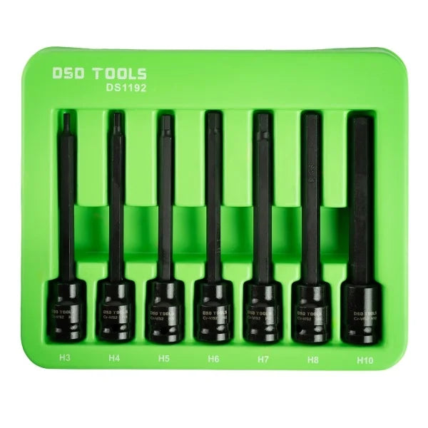7PC 3/8" DR EXTRA LONG IMPACT HEX BIT SOCKET SET DS1192