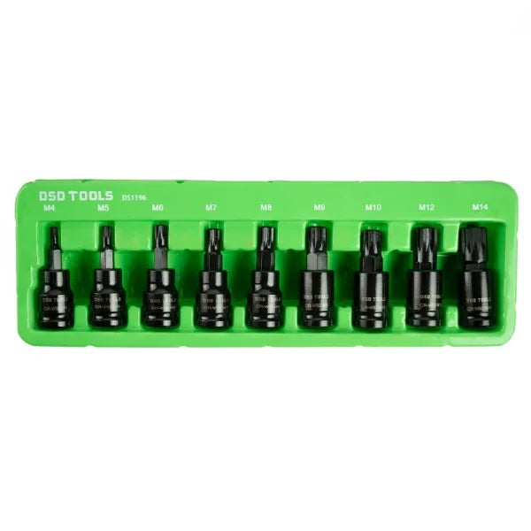 9PC 3/8" DR IMPACT SPLINE BIT SOCKETS DS1196