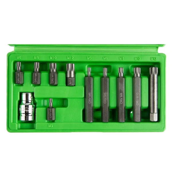 11PC 1/2" DR SPLINE BIT SET DS1216
