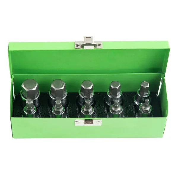 10PCS 1/2” DR. HEX BIT SOCKET SET DS1217