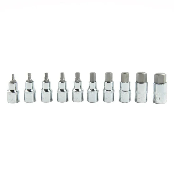 10PCS 1/2” DR. HEX BIT SOCKET SET DS1217