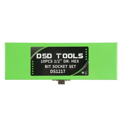 10PCS 1/2” DR. HEX BIT SOCKET SET DS1217