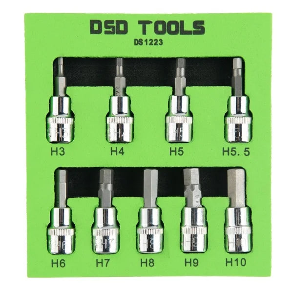 9PC 3/8" DR HEX BIT SOCKETS 48MM DS1223