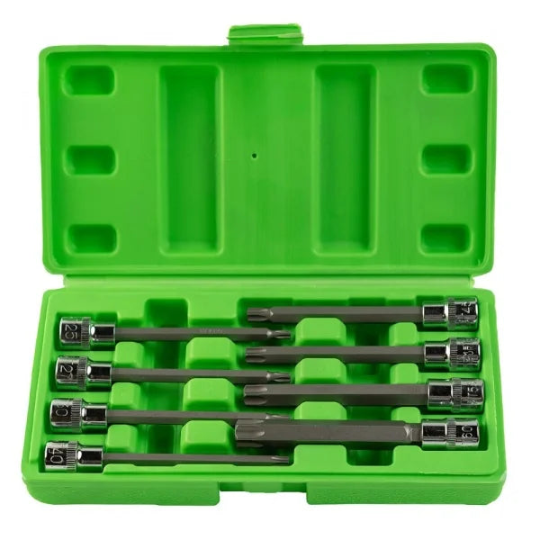 8PC 3/8" DR 110MM(L) TAMPER STAR BIT SOCKETS DS1228