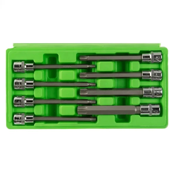 8PC 3/8" DR 110MM(L) TAMPER STAR BIT SOCKETS DS1228