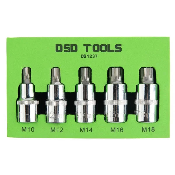 5PC 1/2" DR TRIPLE SQUARE BIT SOCKET SET DS1237
