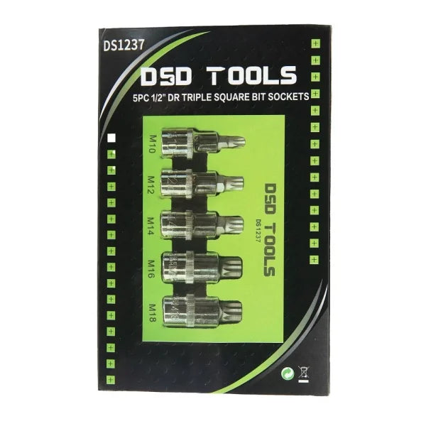 5PC 1/2" DR TRIPLE SQUARE BIT SOCKET SET DS1237