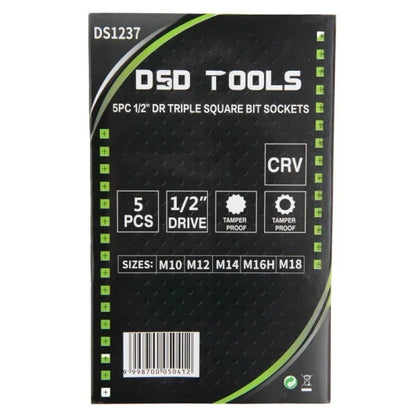 5PC 1/2" DR TRIPLE SQUARE BIT SOCKET SET DS1237