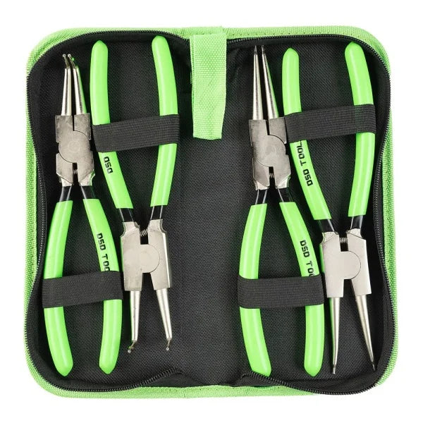 4PC 9" NI-FE FINISH CIRCLIP PLIERS SET IN ZIP CASE DS1250