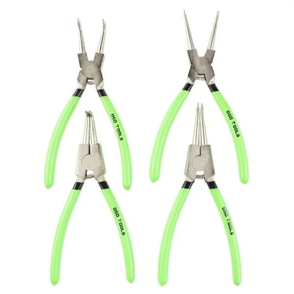 4PC 9" NI-FE FINISH CIRCLIP PLIERS SET IN ZIP CASE DS1250
